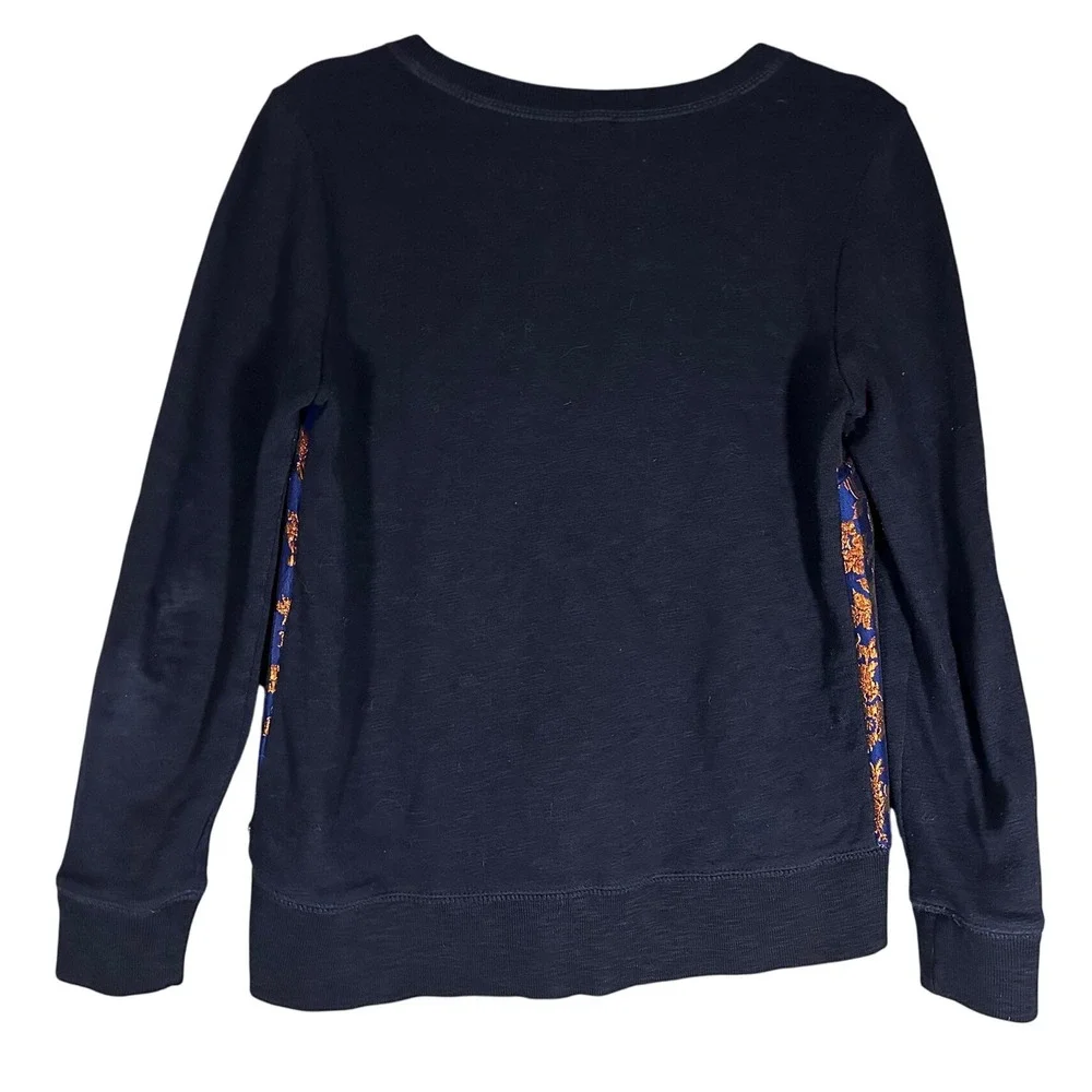 J Crew Brocade Metallic Floral Crewneck Sweatshirt Sz S Jacquard Shimmer Holiday